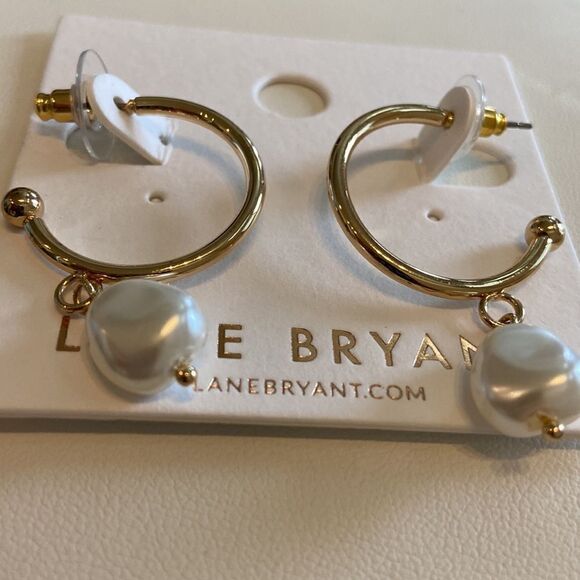 Lane Bryant Gold color loop with natural pearls pendant NWT - Picture 2 of 5